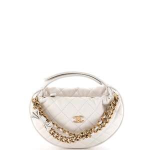Chanel Double Chain Bow Hobo Pouch #290757C48B